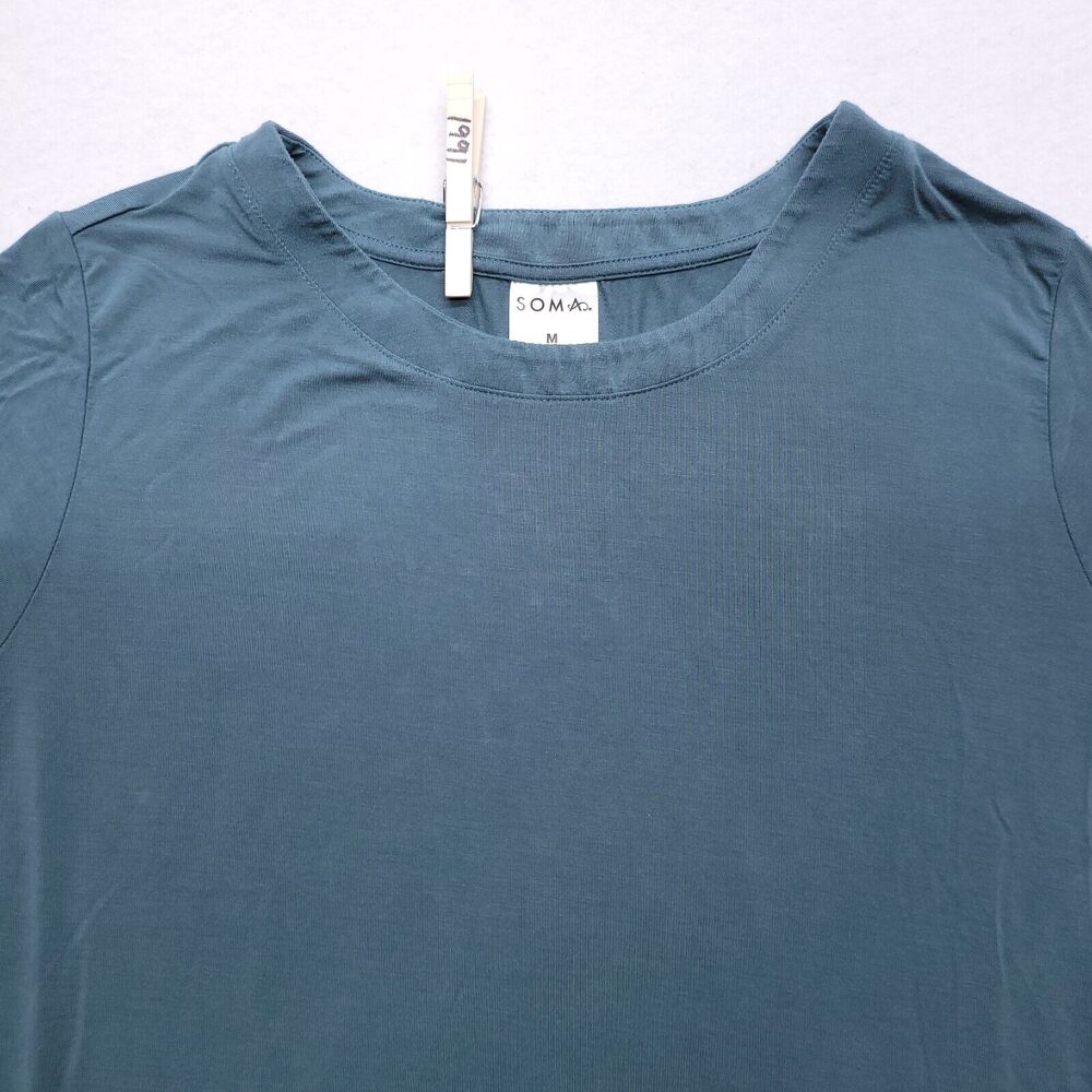 Soma Casual Pullover Short Sleeve T Shirt Womens Size Medium M Blue